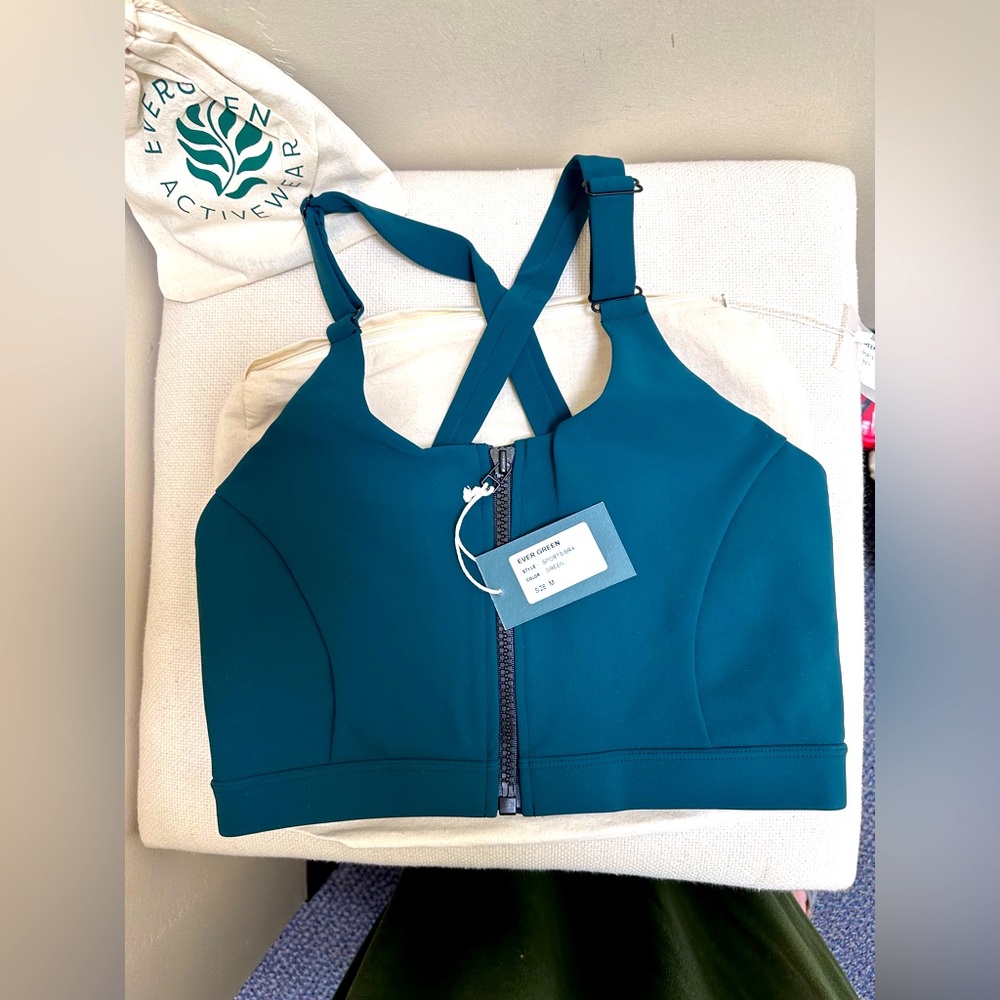 Evergreen Pumping/Nursing green Sports Bra-Size Med-Maternity & postpartum …